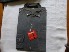 Chemise coton  vintage homme fab France   t 40  manches longues grise permanex