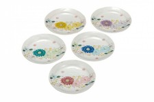 Kutani Yaki Article Japonais Plaque Plat Set 5 Hana Fleur 1.7m 16.5cm Japon