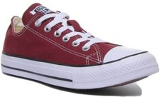 Converse Hommes à Lacets Coupe Basse Toile Baskets En Bordeaux Tailles UK 7 - 12