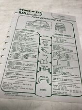 Honda N600 fiche technique descriptive RTA 275 1969 automobile N 600