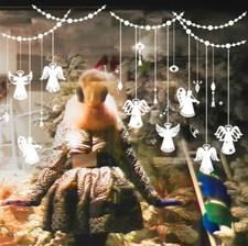 Anges de Noël Boule flocon de neige Huge Sticker vitrine Maison Décoration