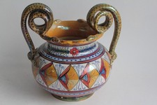 Vase faïence lustrée Serpents Gualdo Tadino Italie (62379)