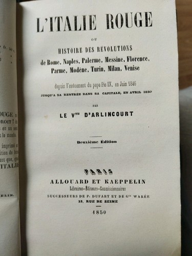 Italie rouge du - l'italie, vicomte