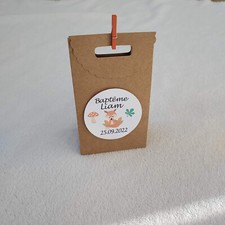 Lot 12 sachets kraft/petits sacs renard baptême-décoration anniversaire-mariage