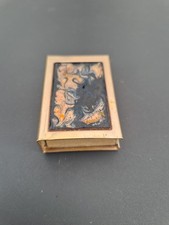 JOLI ETUI EN MÉTAL DORE POUR BOITE D'ALLUMETTES