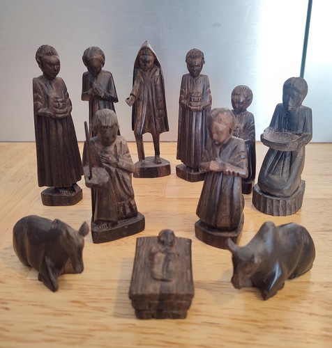 Crèche noël sculpture - crèche,