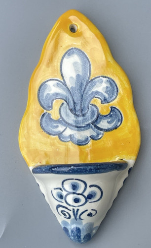 Bénitier céramique majolica - céramique,