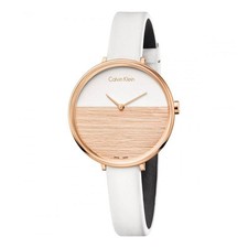 Montre CALVIN KLEIN Femme Rise Temps Cuir Blanc / Or Rose