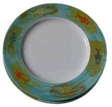 🐟 4 Grandes Assiettes Deshoulieres Limoges Modèle Pompei Décor Poissons ø 26,5