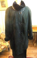 Manteau 3/4 en daim noir