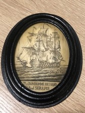 Tres joli SCRIMSHAW, probablement copie de la société JURATONE, bateaux