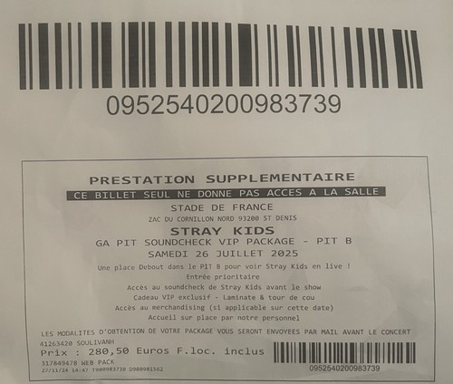 Billet stray kids concert - stray,