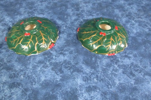 Pair vintage porcelain holly - pair,