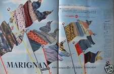 PUBLICITÉ 1958 MARIGNAN TISSUS NOUVELLE VICTOIRE FRANÇAISE - ADVERTISING