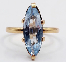 Bague marquise or 18k topaze