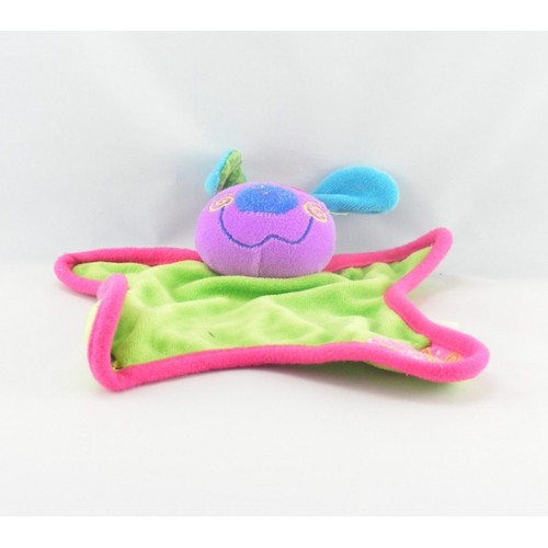 Doudou plat chien rose - , vert