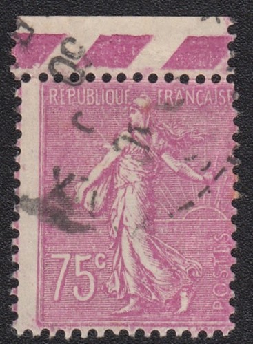 Semeuse lignée 75c - 75c, lilas-rose