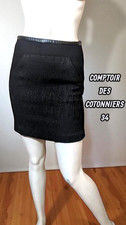 Comptoir des Cotonniers Taille 34  jupe doublée noire Piedad laine mélangée