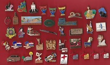 RARE LOT DE 40 PIN'S ARTHUS BERTRAND TENNIS CHOCOLAT F1 CROIX ROUGE COUTEAU ++++