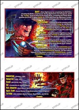 Gottlieb FREDDY Nightmare 1994 Cartes Instructions Flipper Pinball Cards Custom