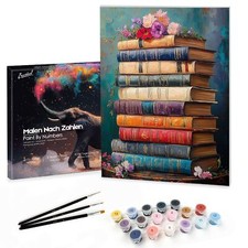 Peinture par Numéro Adulte Paysages avec Pinceaux et Acryliques Bricolage Pei...