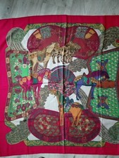 FOULARD  Châle HERMES  ART DES STEPPES CACHEMIRE & SOIE 90 cm