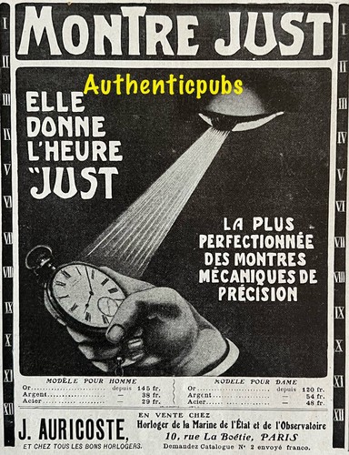 Publicite just montre j - montre,
