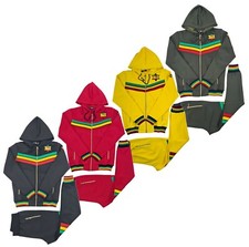 Time Is Money Rasta Rayure Hommes Survêtement Ensemble Capuche & Jogging, Urban