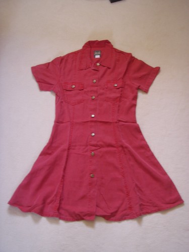 Robe forme saharienne rouge - saharienne,