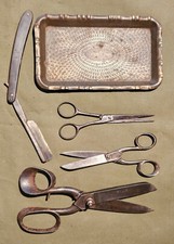 Coiffeur militaire: nécéssaire de coiffure Ciseaux & rasoir WW1 14/18 WW2 39/45