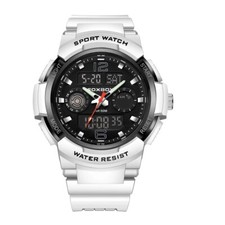 Montre Homme FOXBOX 0068 Double Affichage - Blanc Sport & Étanche