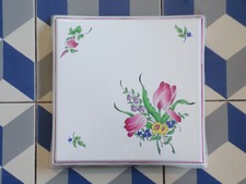 ANCIEN-DESSOUS de PLAT-LUNéVILLE KG RéVERBèRE-TULIPE-24X24cm