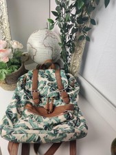 Sac à dos Pinkie à motifs feuilles tropicales - Vert et Beige - Style Bohème