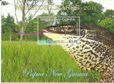 PAPOUASIE NOUVELLE GUINEE 2011  BLOC  + SERIE COMPLETE LEZARDS N**