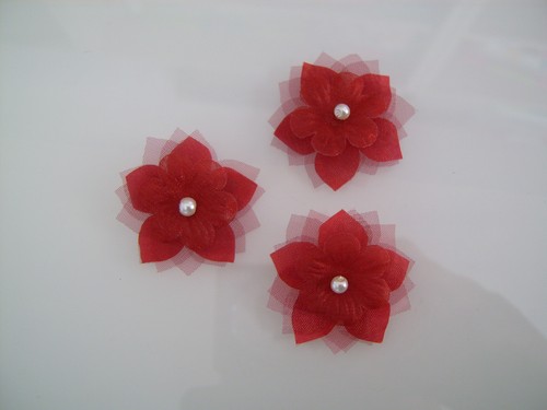 Fleur coudre coller blanc - coudre/coller,