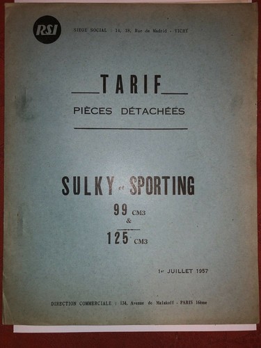 Tarif pieces detachees - detachees, sulky