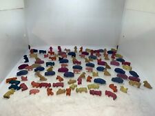 LOT DE 100 ANCIEN JOUET EN BOIS ANIMAUX VOITURES PETITE FILLES