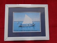 Marine - Bassin d' Arcachon - Une Pinasse - Aquarelle - Encadrée - Signée.