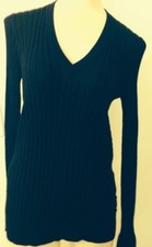 Dolce and Gabbana Black V Neck Sweater Size M