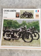 Gnome et Rhône 250 Junior 1936 Carte moto Collection Atlas France