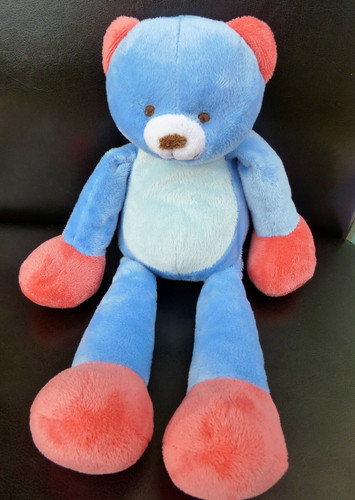 Doudou peluche ours bleu - doudou,