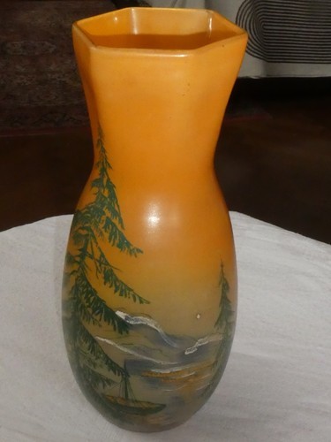 Vase verre peint - verre,