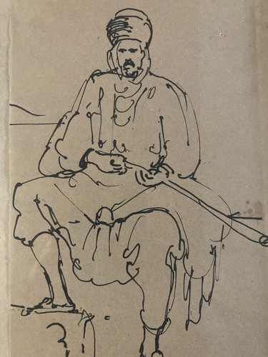 Dessin encre 1930 - encre, portrait