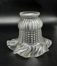 Ancien Abat-jour Tulipe en Verre Moulé Incolore  n°T02