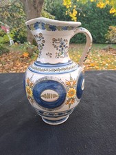 Ancienne cruche Talavera de la Reina – Faïence espagnole artisanale peinte à la