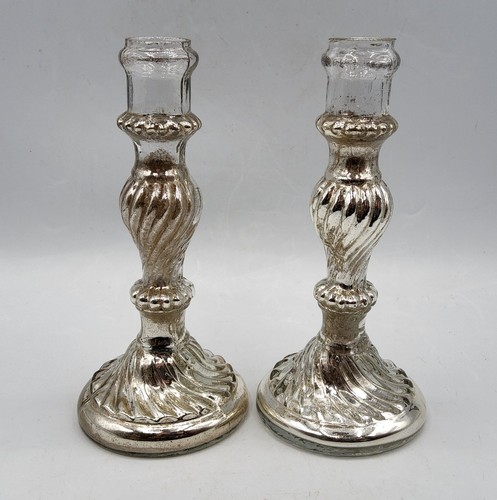 Paire bougeoirs verre - paire,