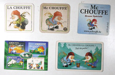 lot de 5 sous bocks LA CHOUFFE bierdeckel/beermat/bierviltje/coaster
