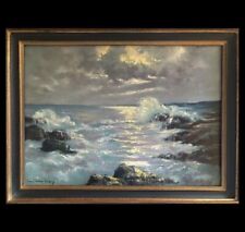 Paul Henry Lafon (XIX - XX) marine Bretagne, vue côte sauvage Quiberon (?), HST