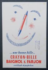 Buvard BAIGNOL & FARJON Crayon Bille  blotter 2