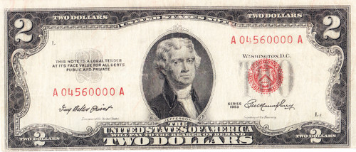 1953 legal tender red seal - 1953,